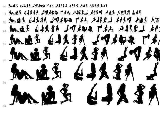 Darrians Sexy Silhouettes font waterfall